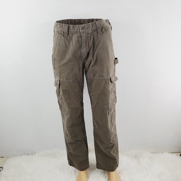 Carhartt Other - Carhartt B342 Men's Brown Cotton Ripstop Relaxed Fit Cargo Work Pants Size 33X32